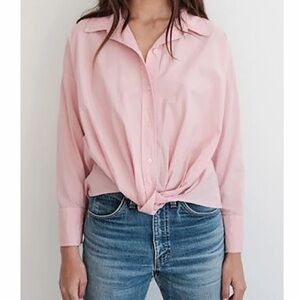 Stateside Poplon twist cotton button down